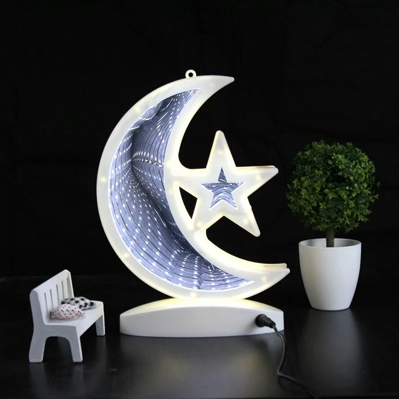 

Magic Mirror LED Tunnel Lights USB Battery Star Bell Double Face Tunnel Light House Festival Valentine Decoration LED Light