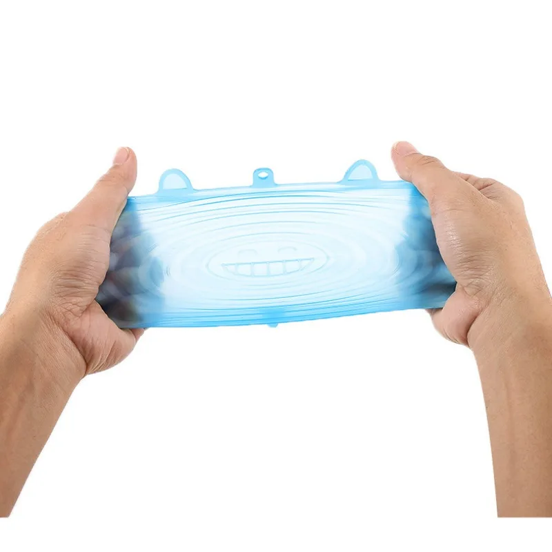 6pcs/bag Household Stretchable Silicone Fresh-keeping Lids Kitchen Food Storage Covers Fit Various Sizes And Shapes Of Container
