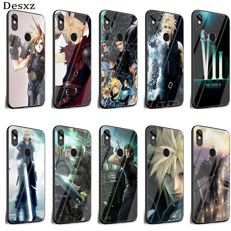 

GerleeK Glass TPU Final Fantasy VII FF7 Case Cover for Xiaomi 8 Lite A1 9 pocophone F1 Redmi Note 5 6 7 Pro 6A 4X