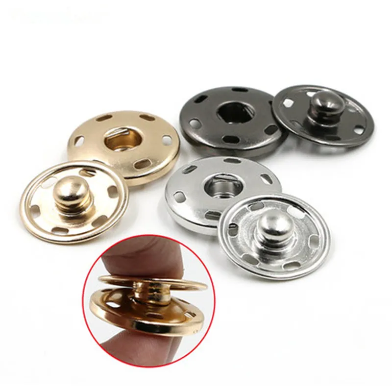 10 Pairs/lot High Quality Metal Snap Button Sweater/Coat Gold Buckle