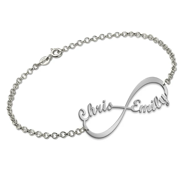 Sterling Silver Infinity Name Bracelet Personalized Sterling Silver Infinity Name Bracelet Personalized For Women Gifts Custom