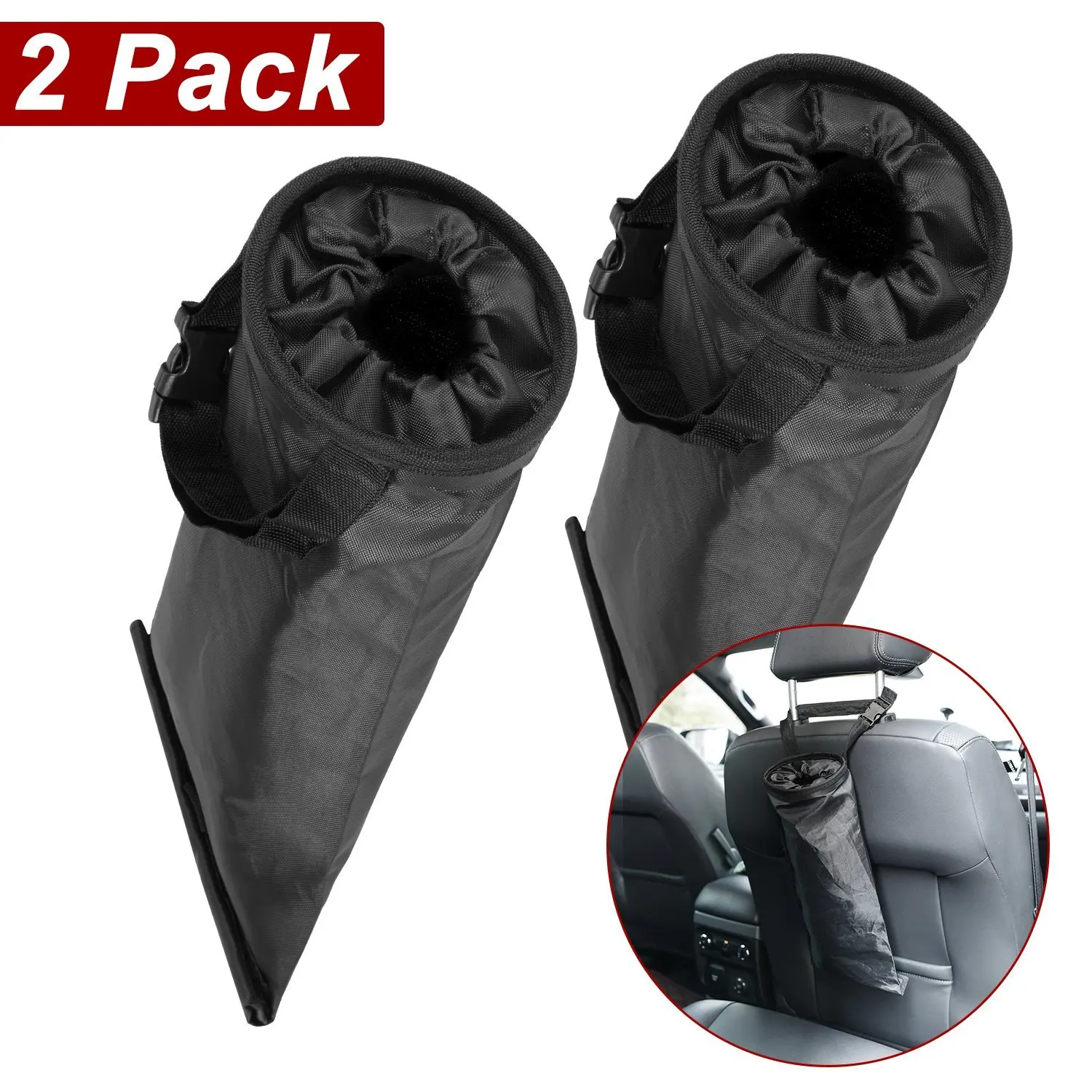 2 PACK Car Trash Bags, Car Trash Can Leakproof Eco friendly Seatback