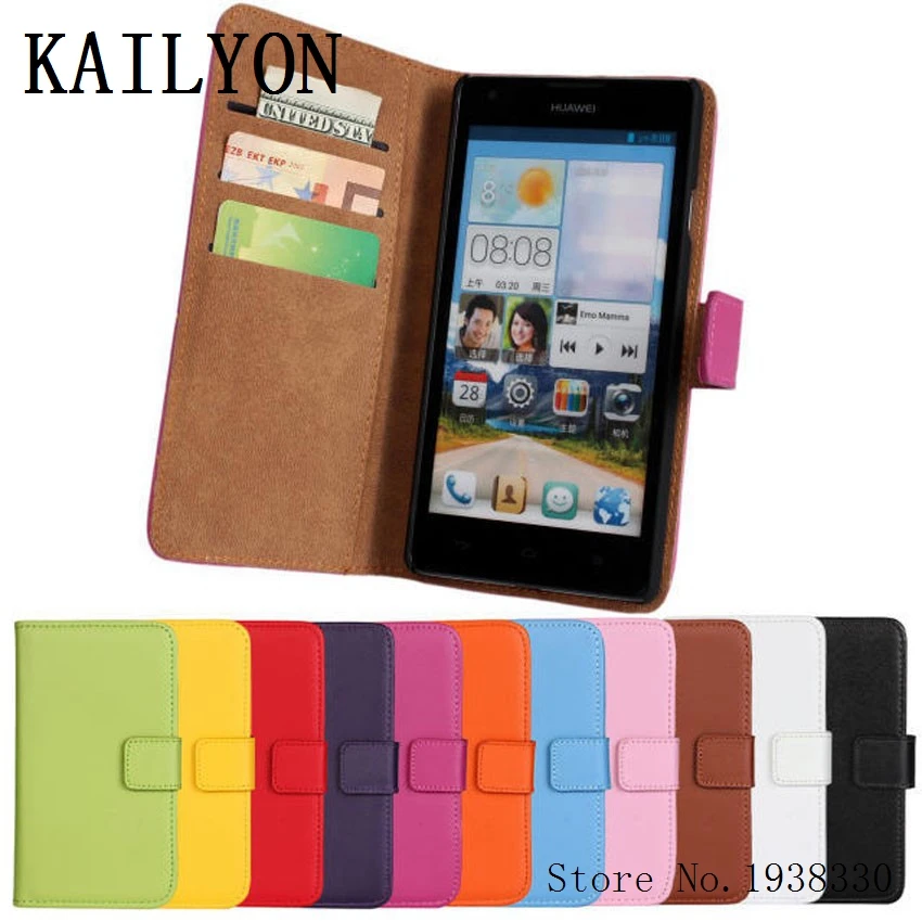 Kailyon الفاخرة حقيقية محفظة جلد حالة لهواوي التصاعدي g700 الرجعية فليب حامل كتاب نمط غطاء حقيبة الهاتف المحمول مع بطاقة ح