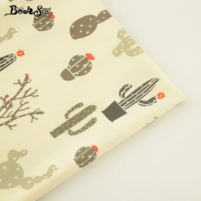 Booksew Cotton Twill Fabric Cactus Design Sewing Material Quilting Bed Sheet Patchwork Craft Scrapbooking Home Textile