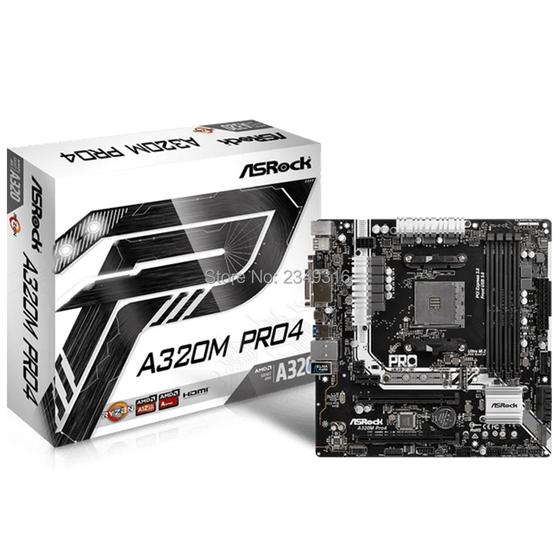 Новая материнская плата A320 AM4 для ASRock A320M Pro4 настольная USB3.1 M.2 DDR4|Материнские