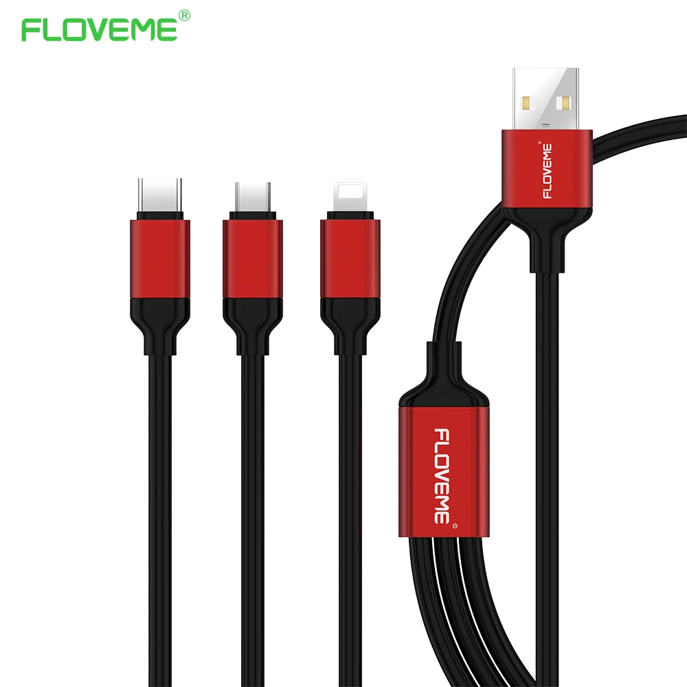 FLOVEME 3 in 1 USB Cable Type C Android Micro USB Charger