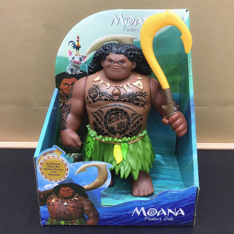 

Moana And Maui Action Toy Figures Chick Heihei Spotted Action Figures Toys With Light and Music Model Vinyl Doll For Girls Kids