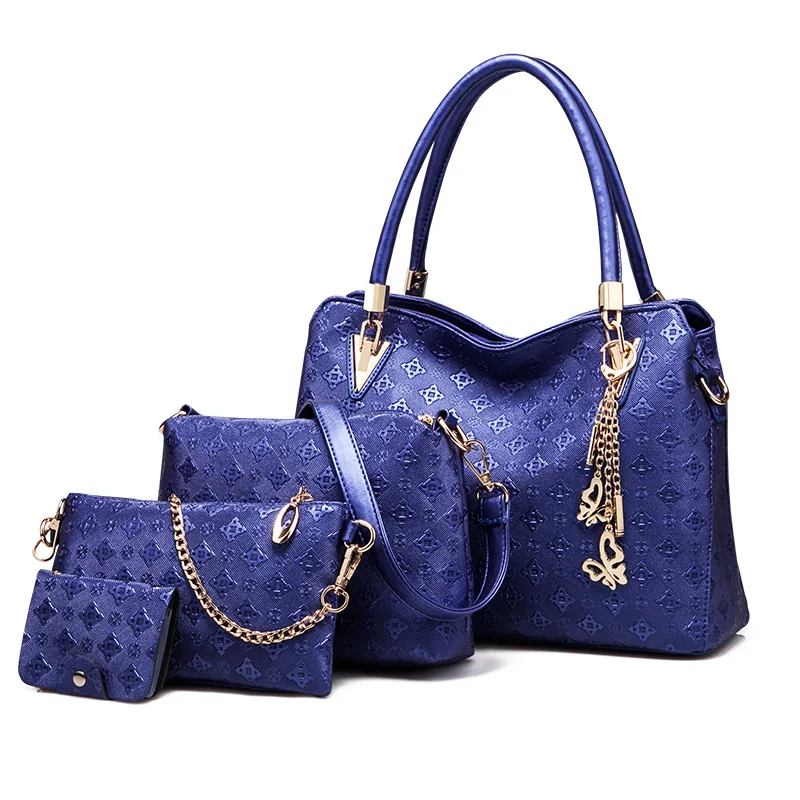 Роскошные сумки, женские сумки, дизайнерская женская сумка на плечо, 4 штуки, сумки с верхней ручкой, набор, твердая Высококачественная кожаная сумка-тоут
