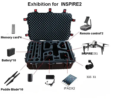 Водонепроницаемый защитный чехол для DJI INSPIRE1/INSPIRE2, высококачественный ударопрочный чехол для тяги, защитный чехол, подкладка EVA на заказ - Цвет: INSPIRE 2