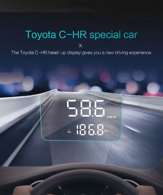 Специальный Автомобиль HUD контроль давления в шинах напоминание о превышении скорости Автоматическое Окно для Toyota CHR Head Up дисплей правый руль