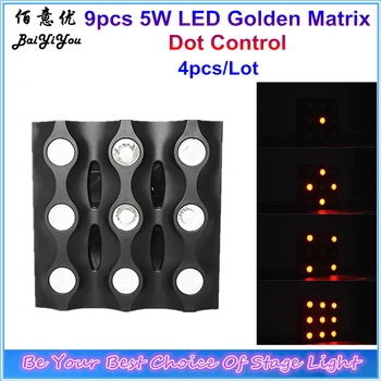 

New Design 9pcs 5W Golden LED Matrix Efffect Light 3*3 9pcsx 5W Amber Yellow Color Dot Individual Control LED Maxtrix Blinder