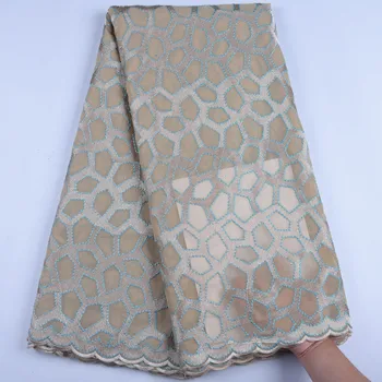 

Latest Gray Color Swiss Voile Lace In Switzerland 100% Cotton Nigerian Lace Fabric Brown African Fabric For Party Dress Y1616
