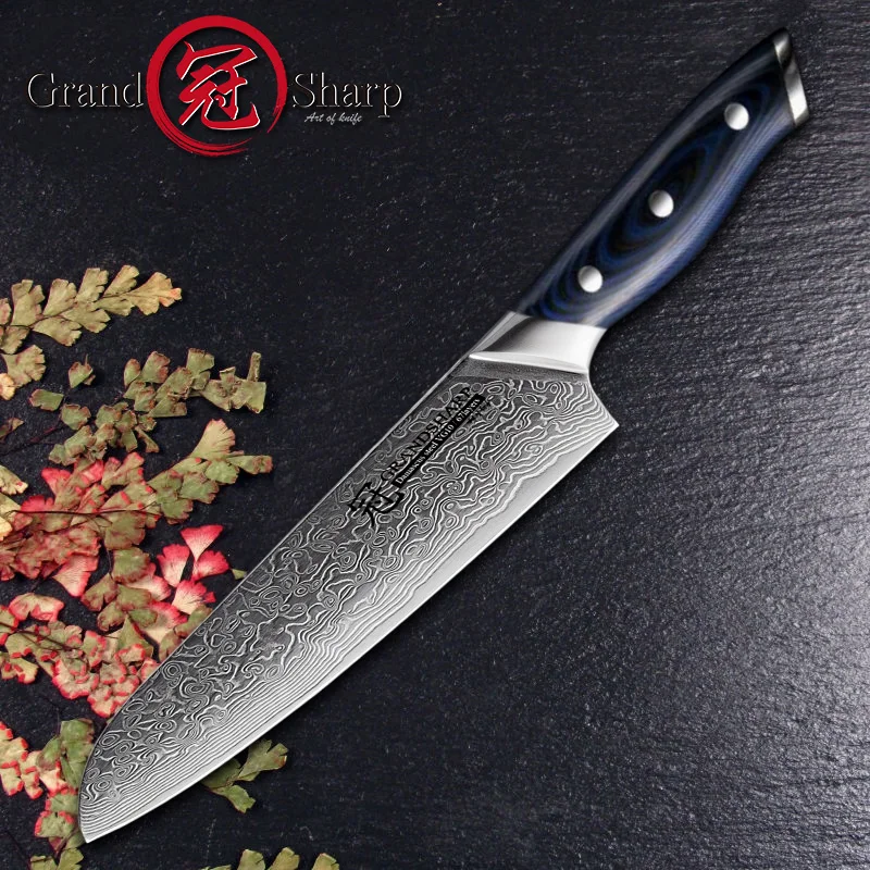 

Grandsharp 6.5 Inch Damascus Kitchen Knife 67 Layers Japanese Santoku Knife Japanese Damascus Stainless Steel VG10 Chef Knife