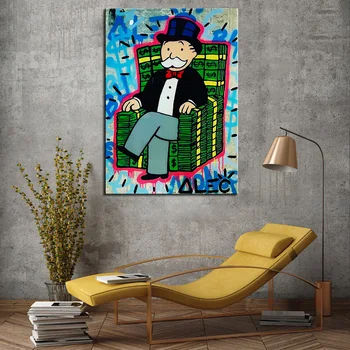 

Free shipping pop artist Painting Richie Rich Graffiti Money art popular famous artist arts By hand painted no frame x-189