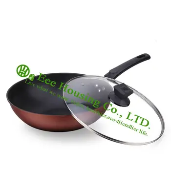 

Refined iron cookware kitchenware cooking set Free Shipping fry pan,non-smoking non-stick wok with glassl lid kitchen