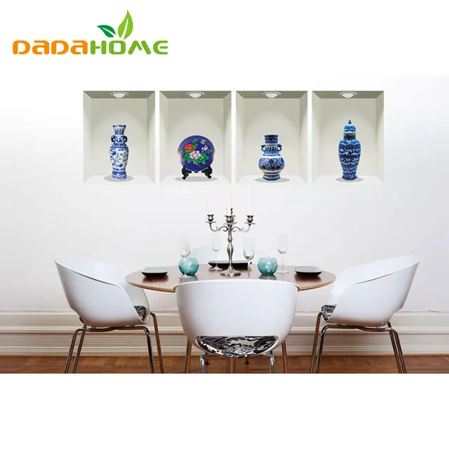 3d diy chinese style blue and white porcelain living room bedroom