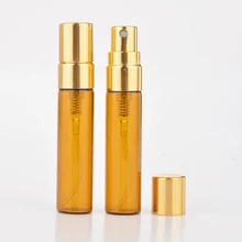 10 шт./лот 5 мл ty портативный Янтарный стеклянный парфюм распылитель для бутылок портативный Contenitori косметический Vuoti с алюминиевым насосом