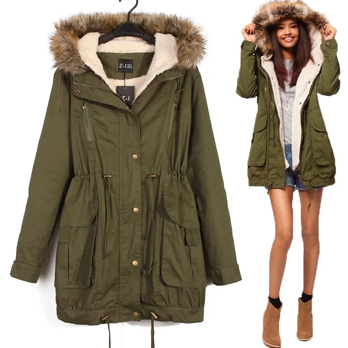 Aliexpress.com : Buy 2014 New Army olive green ladies coat jacket ...