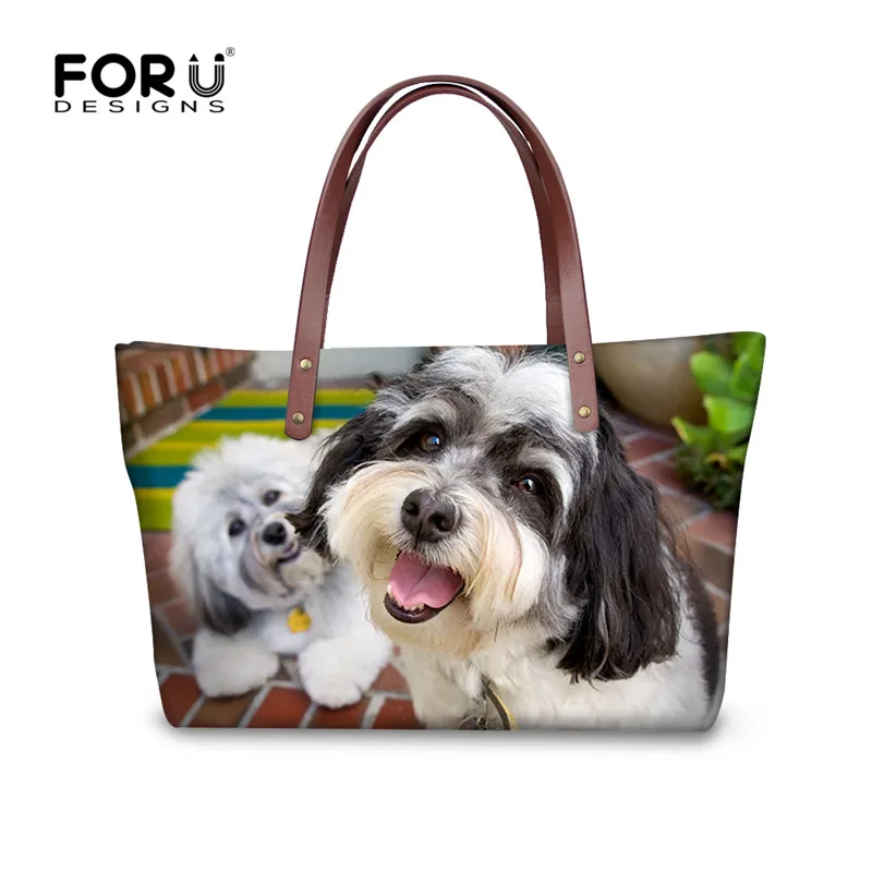 FORUDESIGNS/Havanese собака Для женщин большие сумки через плечо высокое качество для