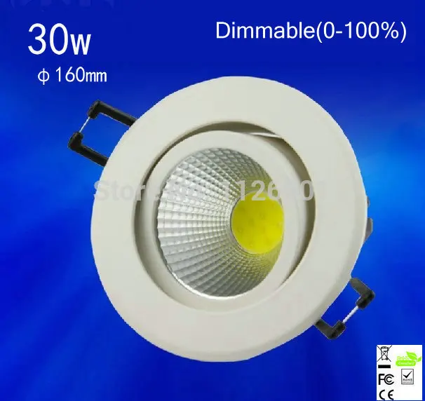 

2015 Rushed 1pcs/lot 30w,dimmable (0-100%)cob Led Down Light ,epistar Chip,,advantage Product,high Quality Light.3years Warranty