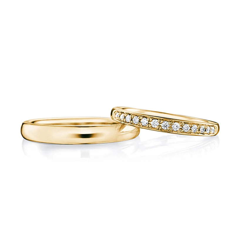 AULEEZE натуральный алмаз пара Кольца для влюбленных Твердые 18 К розовые золотые обручальные браслеты для женщин и мужчин алмаз ювелирные изделия подарок