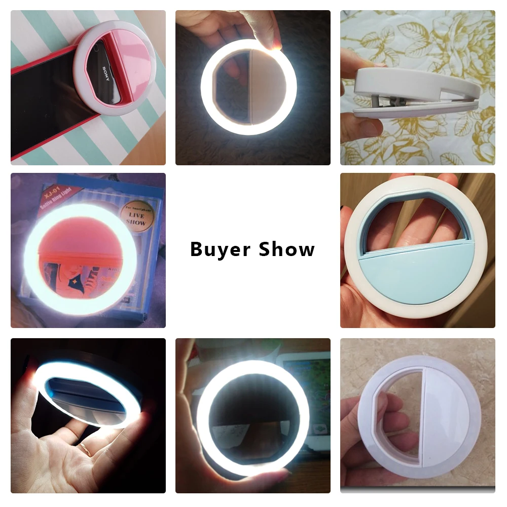 

Universal Selfie LED Ring Flash Light Portable Mobile Phone 36 LEDS Selfie Lamp Luminous Ring Clip For iPhone x 7 6 Plus Samsung
