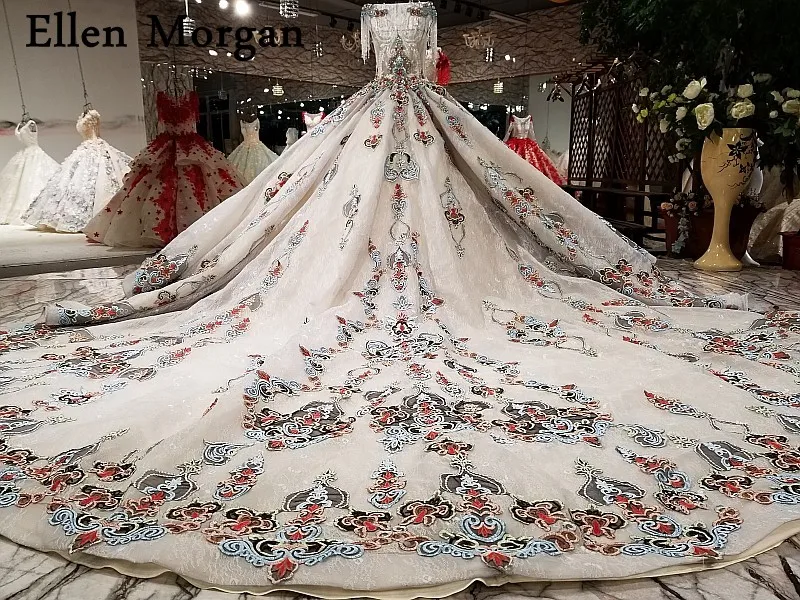 Элегантные серебряные кружевные бальные платья свадебные 2019 Vestido De Noiva пышные