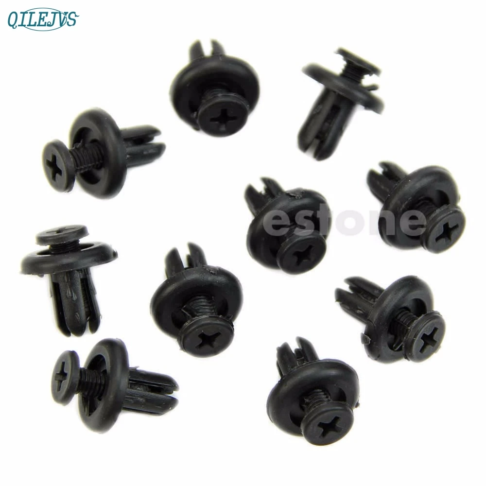 20Pcs White Plastic Rivets Push Type Carpet Mat Moulding Fastener Clips 8mm
