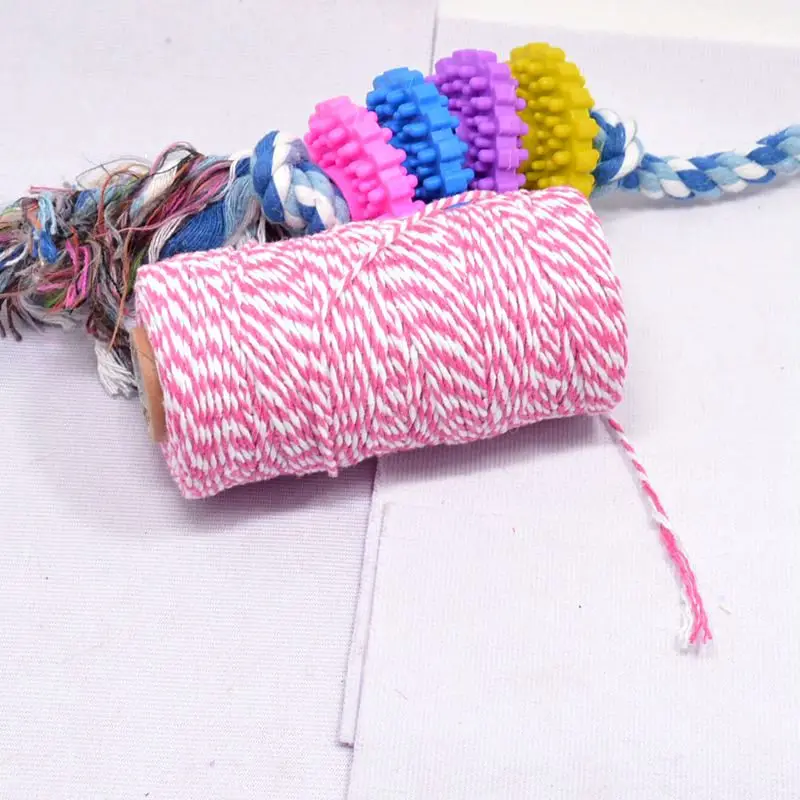 100 ярдов DIY Красочные 2ply Пекари Шпагат Веревка хлопок шнуры веревка для