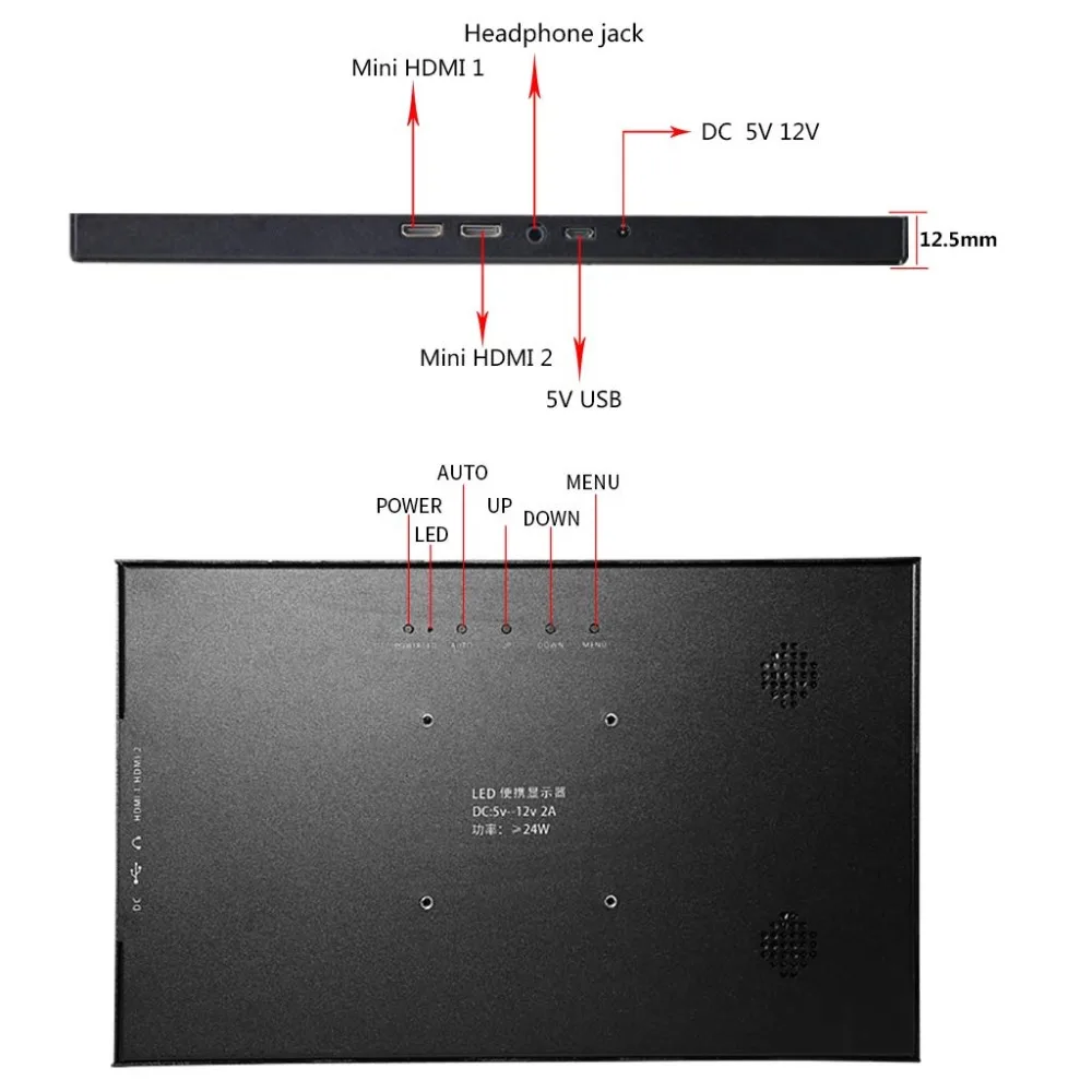 Портативный монитор 1920*1080 15," ips HDMI 16:9 для raspberry pi ps4 ноутбук хост игровая консоль рекламная камера Автомобильный Мини ТВ