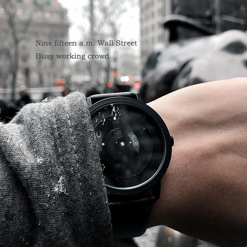 Enmex креативный стиль кожаный ремешок наручные часы Истина в фантастике специальный дизайн диски руки Короткие повседневные кварцевые часы