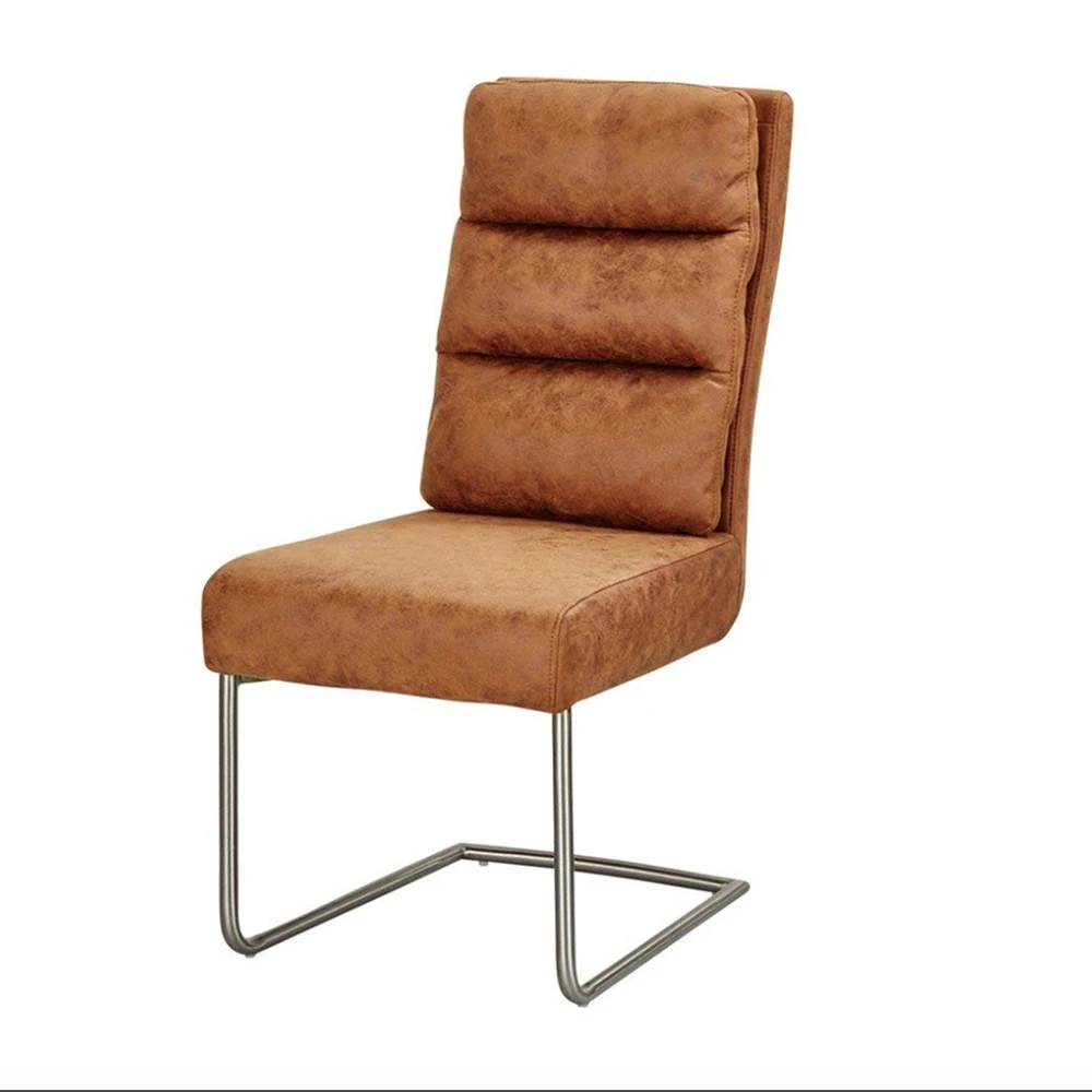 

Fancy-fix Artificial leather dining chair Soft sponge backrest dining chairs sillas Ergonomics metal leg cadeira (set of 2)
