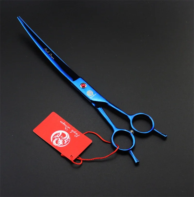 Purple dragon 8.0 inch Professional dog grooming scissors Straight & Curved & Thinning Shears Sharp Edge Animals Hair Cutting (15)
