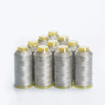 

100%Silver fiber conductive sewing thread anti-static line 210D3 strand low resistance 100g/piece
