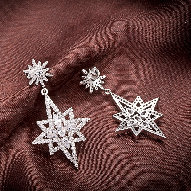 Женские серьги подвески с фианитами YAN MEI|dangle earrings|cubic zirconia earringswomens dangle earrings |