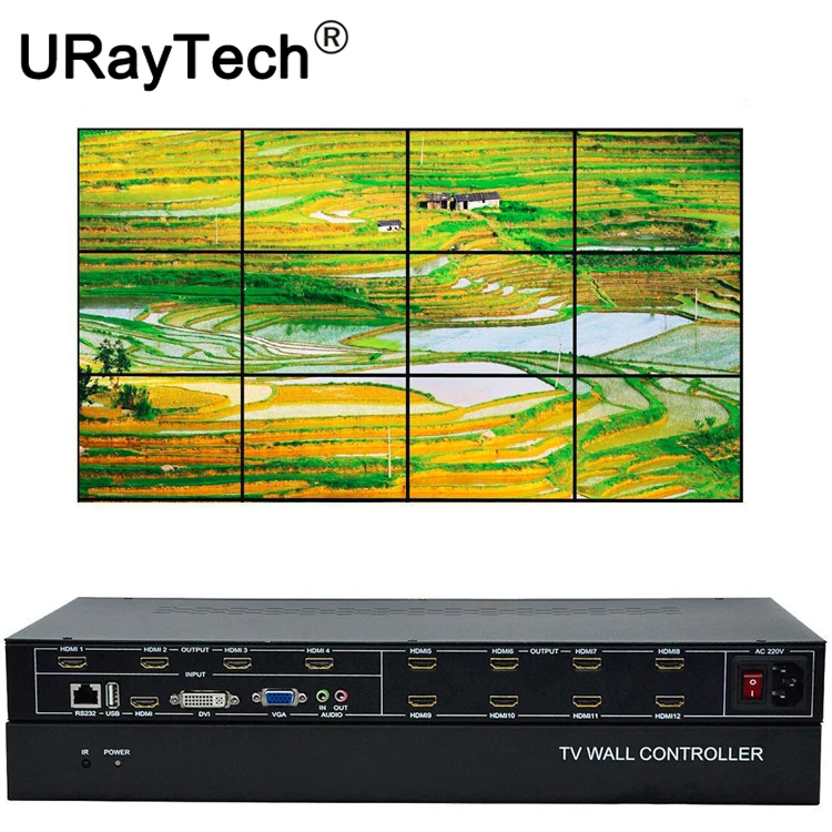 

12 Channels TV Video Wall Controller 3x4 4x3 for TV Video Splicing