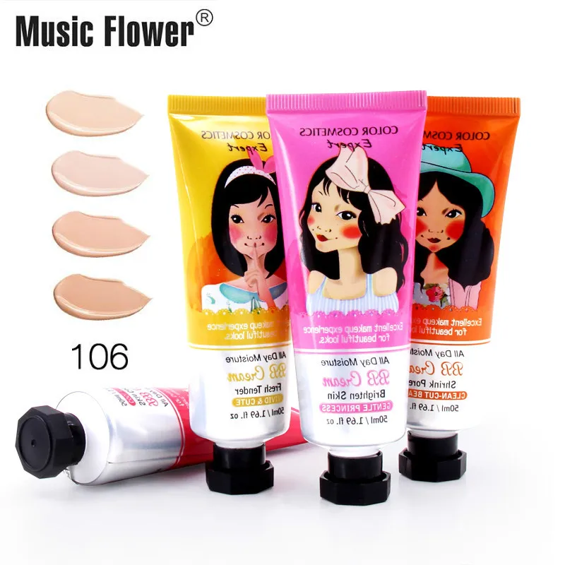 

50ml Music Flower bb Cream Face Base Liquid Foundation Make Up Concealer Moisturizing Whitening Cosmetics Korea bb CC Cream
