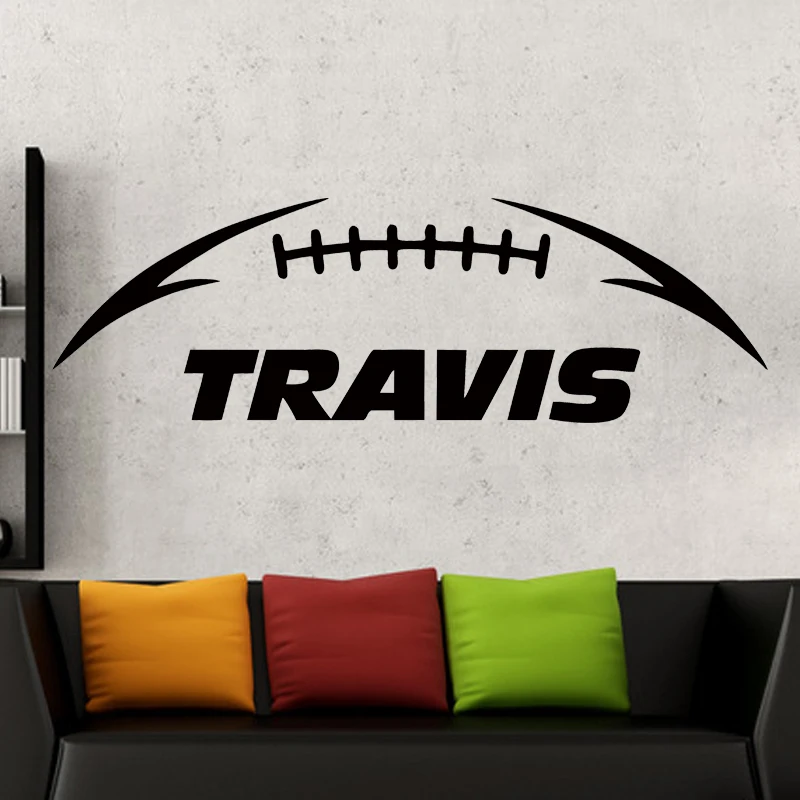 Football & Name Personalizable Vinyl Wall Decal For Kids Room Decal