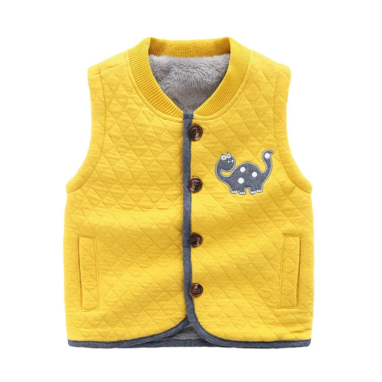 Benemaker/детский зимний флисовый жилет для мальчиков; теплый жилет с героями мультфильмов; детские пальто; одежда; плотные куртки без рукавов; JH141 - Цвет: Yellow