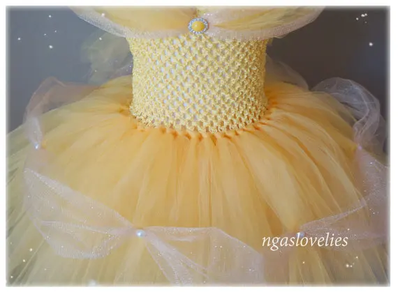 Вдохновленное платье «Белль» платье принцессы «Красавица и Чудовище» платье-пачка для девочек от 2 до 10 лет маскарадный костюм детское платье на Хэллоуин для маленьких девочек