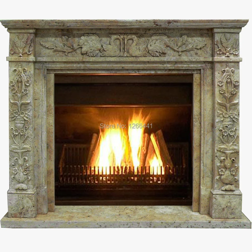 stone fireplace mantel surround European style custom made antique