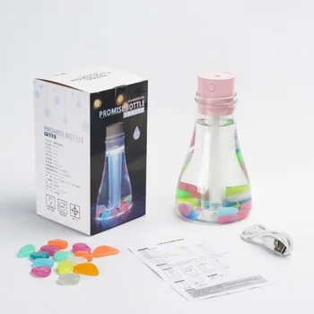 

NEW 500ml LED Wishing bottle Air Ultrasonic Humidifier for Home Essential Oil Diffuser Atomizer Car Air Freshener Mist Maker