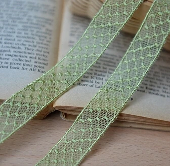 

5 Meters/Lot 1.9cm Deep Gray Olive Green Embroidery Lace Ribbon DIY Wedding Bride Dress Sewing Craft Lace Trims