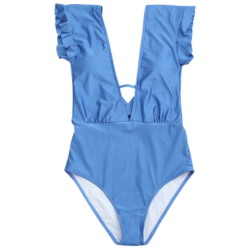 Женский сплошной купальный костюм с оборками и высокой талией|swimwear swimming|swimwear one
