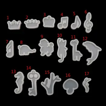 

ANGELADY 1PC Silicone Resin Mold Jewelry Tools Cat Rabbit Deer Dolphin Cartoon Crown Shape DIY Epoxy Resin Molds 17 Styles