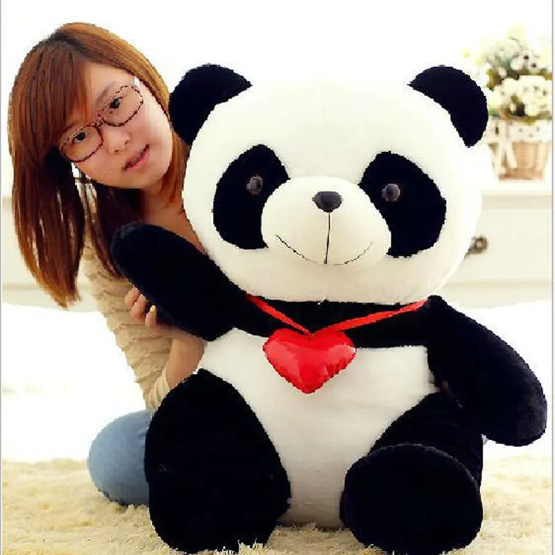 100% New Manufacturers selling 40cm love cute panda doll Orea black flower panda doll plush toys ...