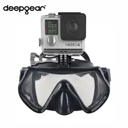 Deepgear Камера маска для плавания черный силиконовый одно окно Дайвинг маска для Gopro Hero Xiaomi yi Sj Камера s взрослый трубка маска