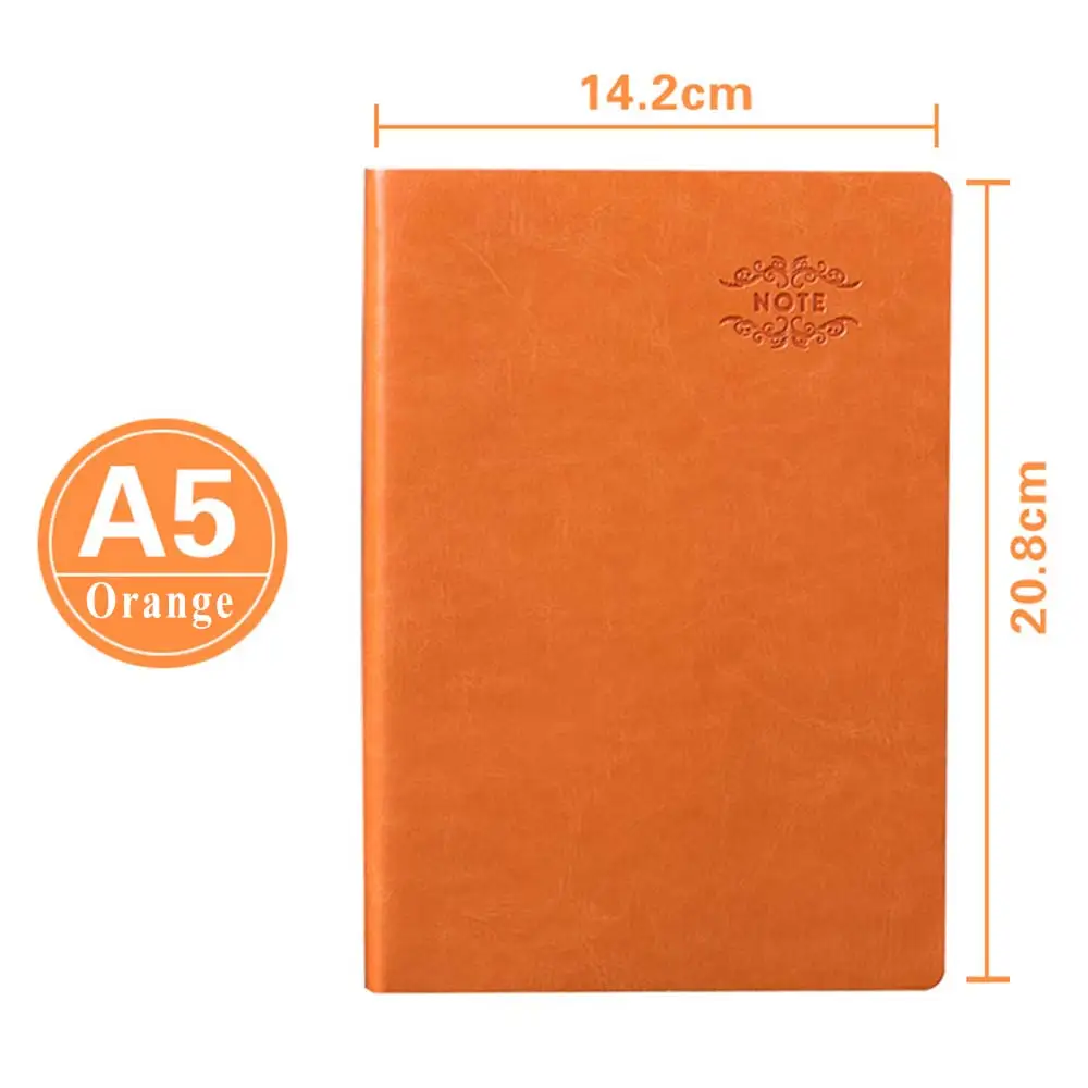 Delvtch A5 из искусственной кожи 120 листов Бизнес Тетрадь ежедневно еженедельно ежемесячный планировщик записная книжка, блокноты журнал канцелярские принадлежности - Цвет: Orange