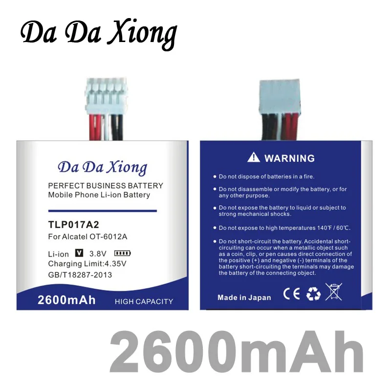 imágenes para Da da xiong 2600 mah tlp017a2 batería para alcatel one touch idol mini ot6012 6012d 6012a 6012 w 6012e s530t tlp017a1 batería imágenes para Da da xiong 2600 mah tlp017a2 batería para alcatel one touch idol mini ot6012 6012d 6012a 6012 w 6012e s530t tlp017a1 batería