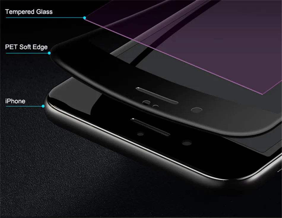 Baseus 0,23 мм закаленное стекло для iPhone 8, 7, 6, 6s Plus, защита экрана, мягкий 3D изогнутый, полное покрытие, защитное стекло, Передняя пленка